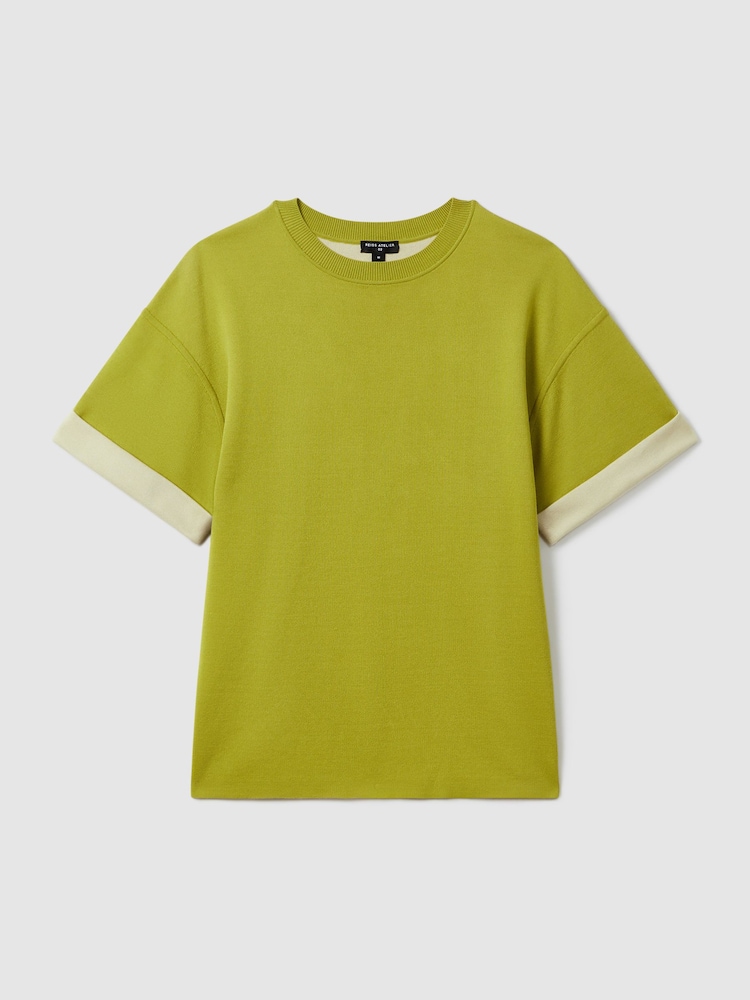Reiss Green Tess Knitted Silk Blend Top with Cashmere - Image 2 of 5 Reiss Green Tess Knitted Silk Blend Top with Cashmere - Image 2 of 5