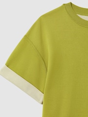 Reiss Green Tess Knitted Silk Blend Top with Cashmere - Image 5 of 5