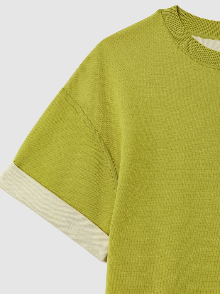 Reiss Green Tess Knitted Silk Blend Top with Cashmere - Image 5 of 5