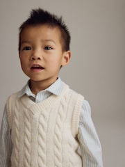 Krémová - Knitted Vest and Shirt Set (3mths-7yrs) - Obrázok 1 z 9