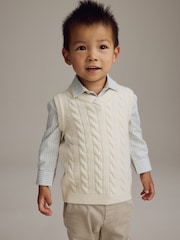 Krémová - Knitted Vest and Shirt Set (3mths-7yrs) - Obrázok 2 z 9