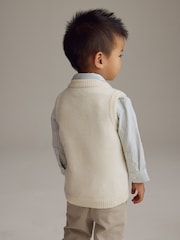 Krémová - Knitted Vest and Shirt Set (3mths-7yrs) - Obrázok 3 z 9