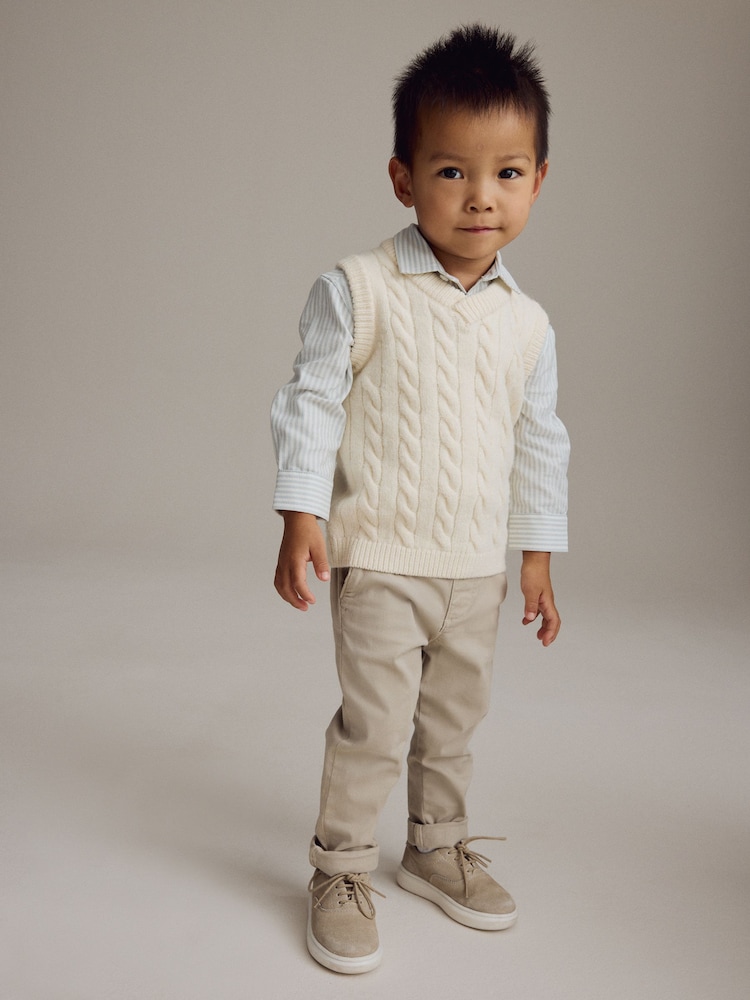 Ecru Cream Knitted Vest and Shirt Set (3mths-7yrs) - Image 4 of 9