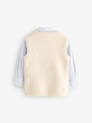 Krémová - Knitted Vest and Shirt Set (3mths-7yrs) - Obrázok 7 z 9