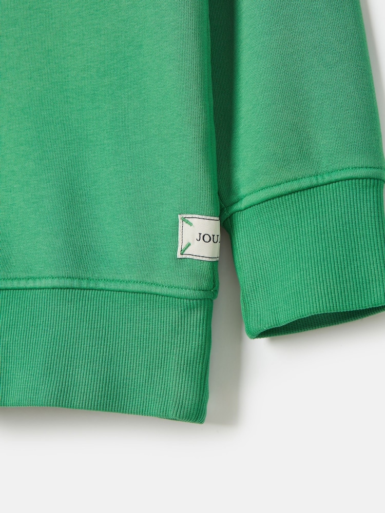 Joules Kids' Sundaze Dark Green Crew Neck Slogan Sweatshirt - Image 3 of 3 Joules Kids' Sundaze Dark Green Crew Neck Slogan Sweatshirt - Image 3 of 3
