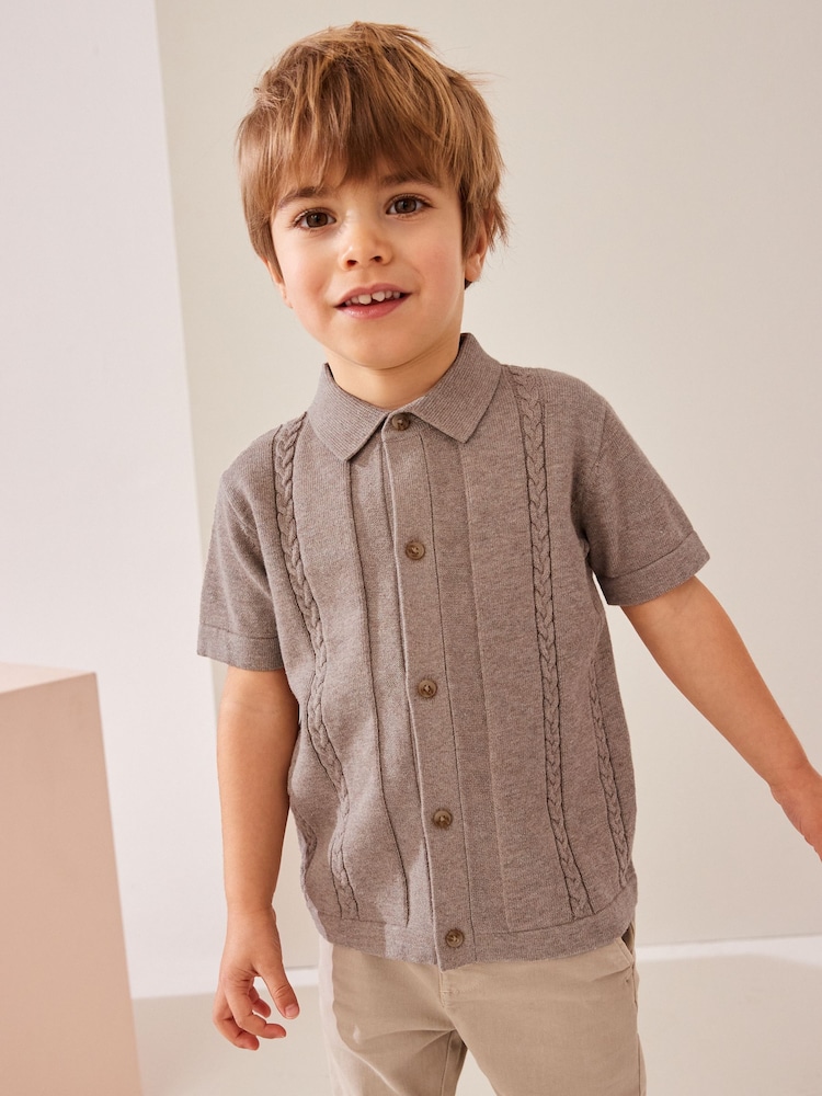 Nevtralno - kratek rokav; s kratkimi rokavi Button 100% Cotton Through polo majice (3mths-7yrs) - Slika 1 iz 7