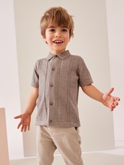 Nevtralno - kratek rokav; s kratkimi rokavi Button 100% Cotton Through polo majice (3mths-7yrs) - Slika 2 iz 7