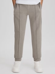 Reiss Taupe Premier Junior Interlock Jersey Drawstring Joggers - Image 1 of 6