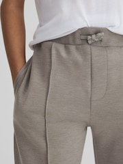 Reiss Taupe Premier Junior Interlock Jersey Drawstring Joggers - Image 4 of 6