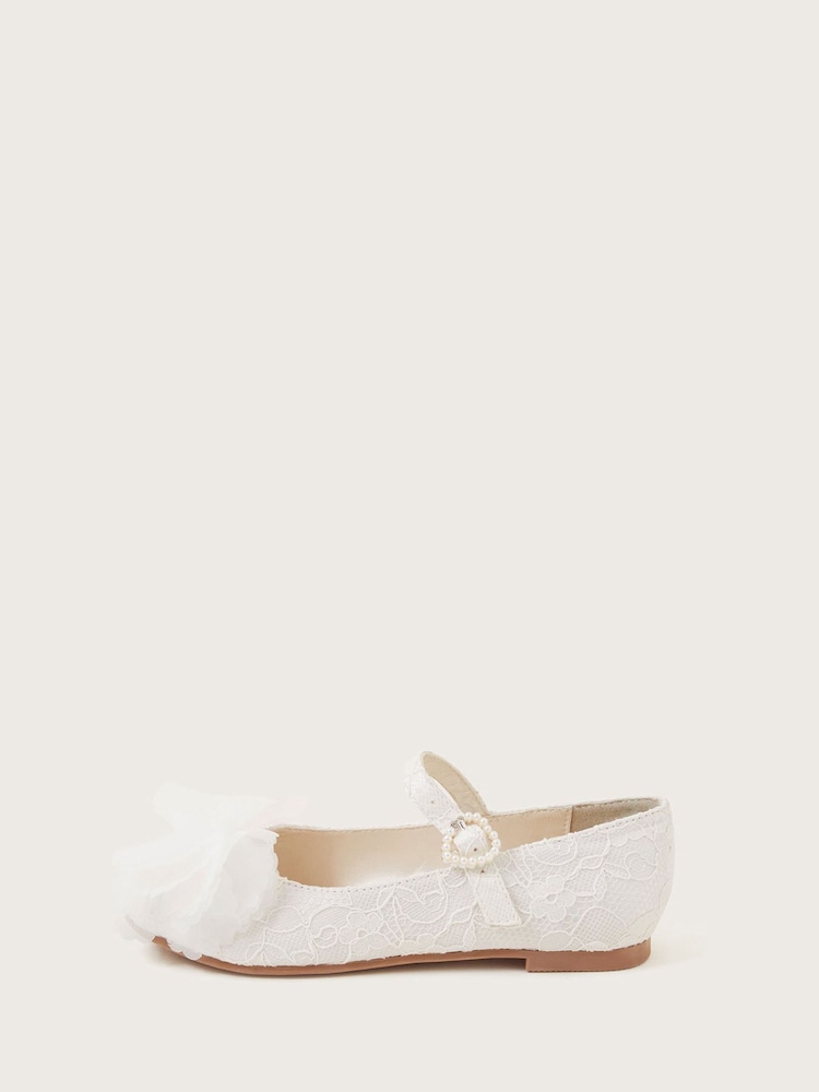 Monsoon White Communion Kali Lace Ballerina Flats - Image 1 of 3