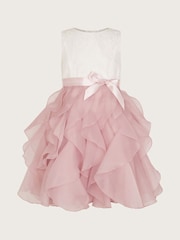 Monsoon Pink White Lace Cancan Ruffle Dress - Image 1 of 3
