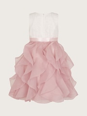 Monsoon Pink White Lace Cancan Ruffle Dress - Image 2 of 3