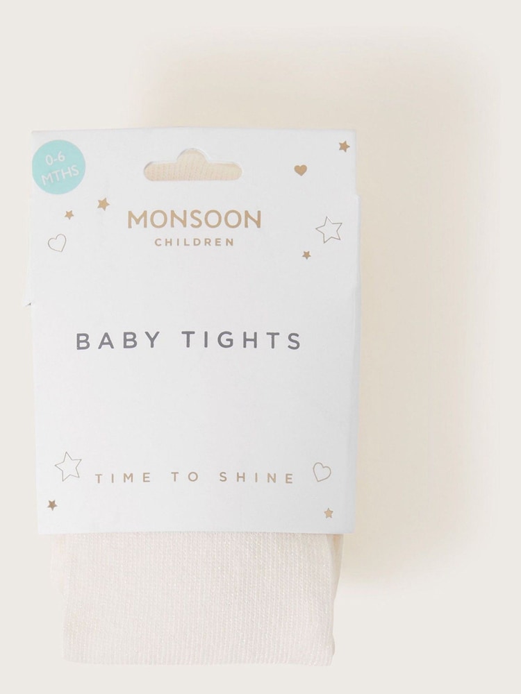 Monsoon Natural Baby Frosted Tights - Image 2 of 2