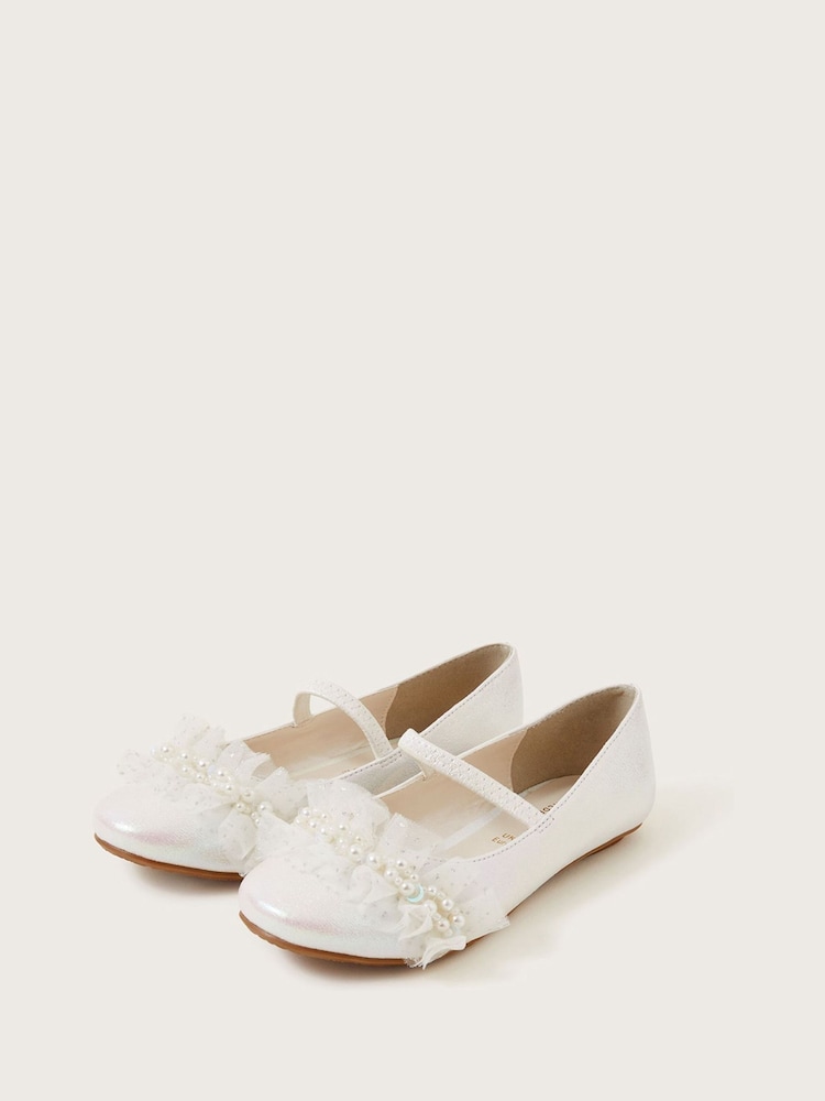 Monsoon Natural Land of Wonder Cluster Beaded Ballerina Flats - Image 1 of 3 Monsoon Natural Land of Wonder Cluster Beaded Ballerina Flats - Image 1 of 3