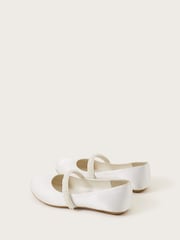 Monsoon White Communion Pearl Strap Ballerina Flats - Image 3 of 3