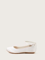 Monsoon Natural Satin Ballerina Flats - Image 3 of 3