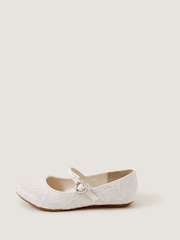 Monsoon Natural Pretty Lacey Ballerina Flats - Image 2 of 3