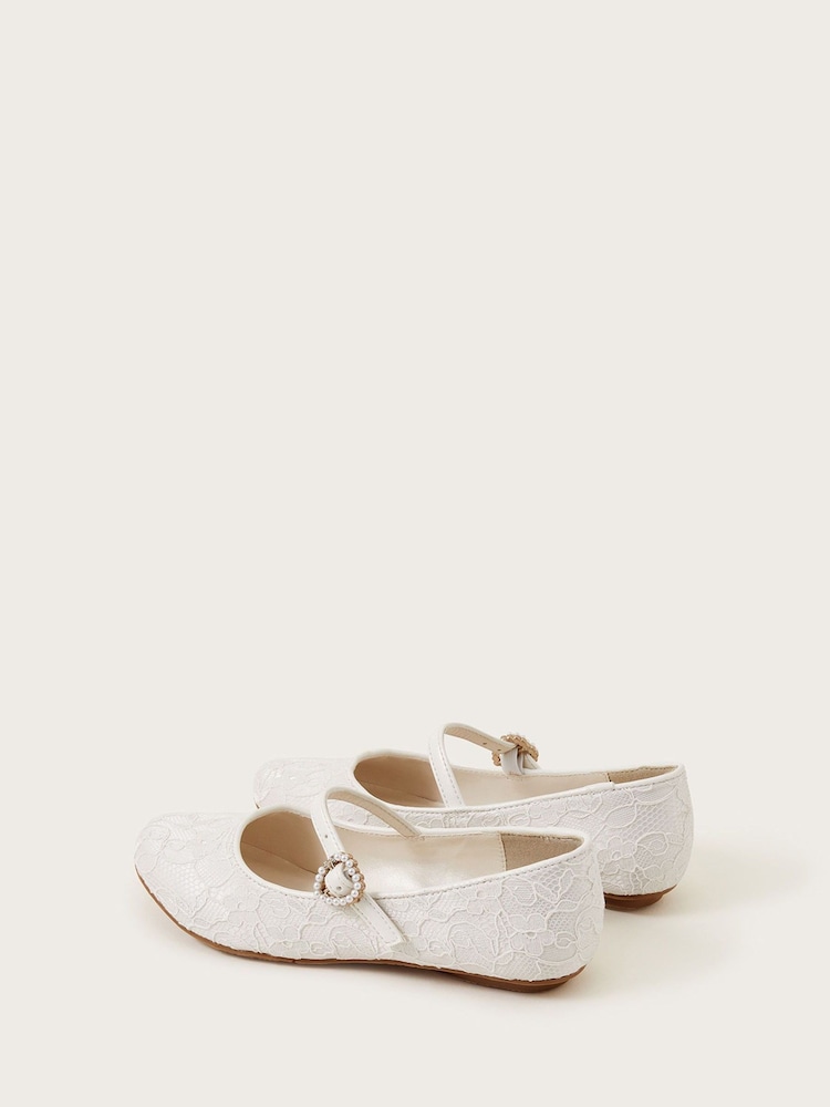 Monsoon Natural Pretty Lacey Ballerina Flats - Image 3 of 3