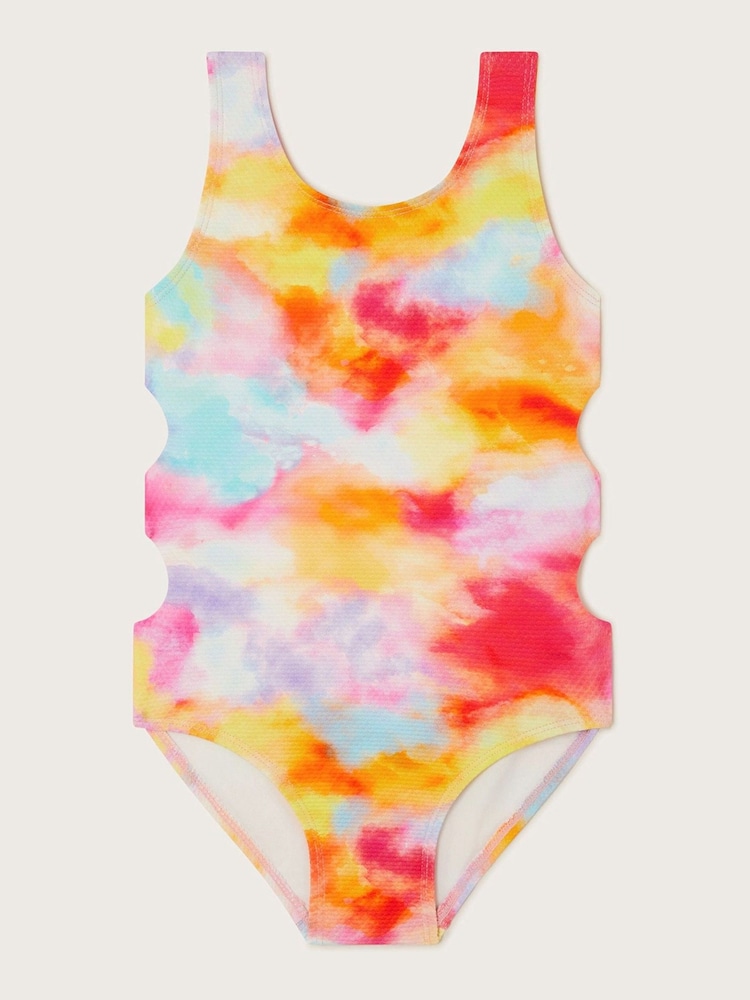 Monsoon Orange Tie Dye Cut-Out Swimsuit - Image 1 of 3