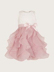 Monsoon Pink Baby Lace Cancan Ruffle Dress - Image 1 of 3
