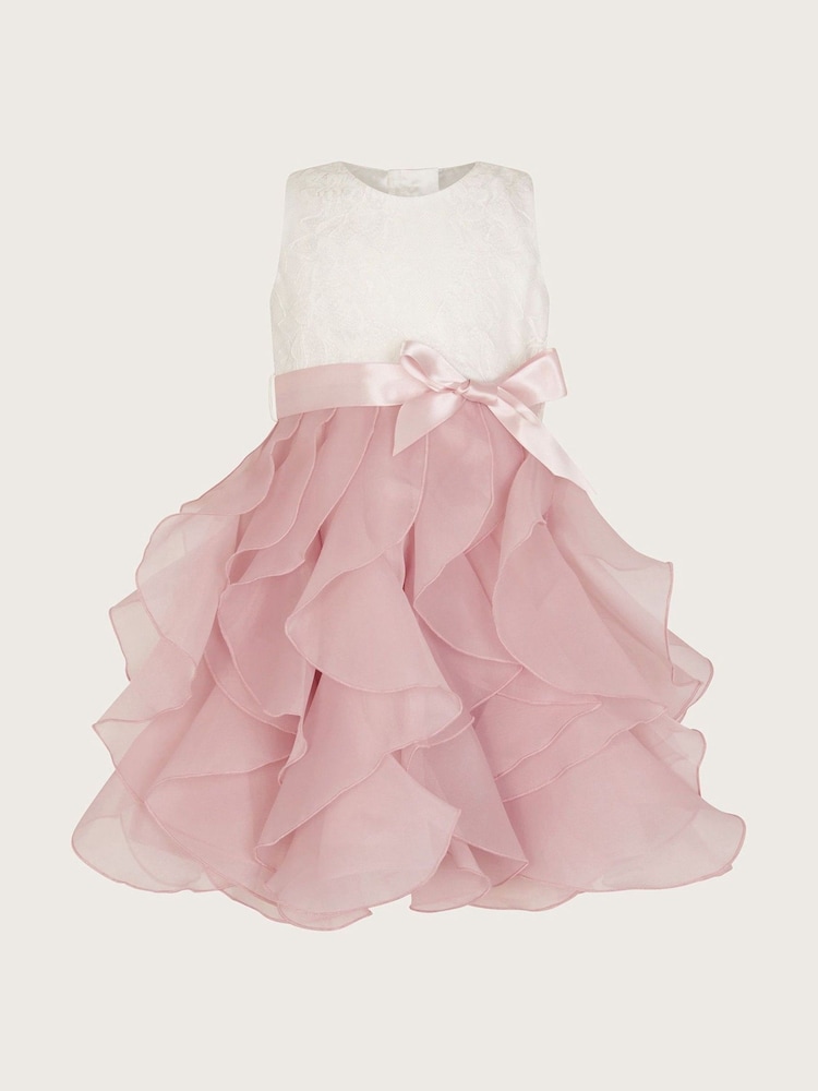 Monsoon Pink Baby Lace Cancan Ruffle Dress - Image 1 of 3 Monsoon Pink Baby Lace Cancan Ruffle Dress - Image 1 of 3