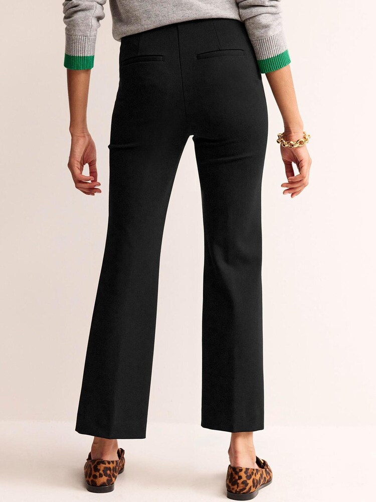 Boden Black Ponte Pull on Kick Flare Trousers - Image 2 of 5