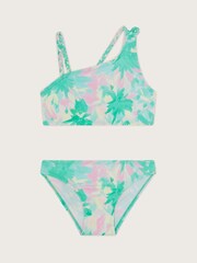 Monsoon Green Splash Palm Print Bikini Set - Image 1 of 3