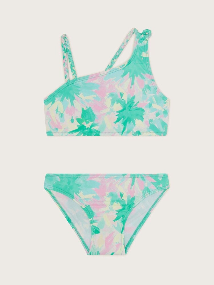 Monsoon Green Splash Palm Print Bikini Set - Image 1 of 3
