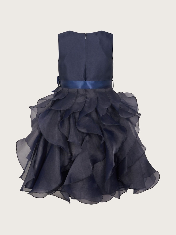 Monsoon Blue Duchess Twill Ruffle Dress - Image 2 of 3