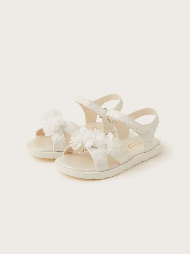 Monsoon Natural Lace Corsage Sandals - Image 2 of 3