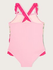 Monsoon Pink Baby Flamingo Skirted Swimsuit - Image 2 of 3