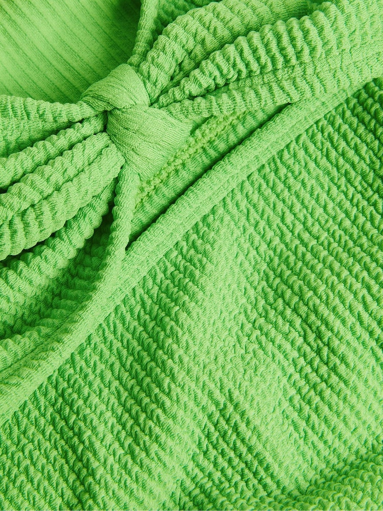 Monsoon Green Tie Bow Textured Bikini Set - Image 3 of 3
