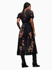AllSaints Black Laverna Stargazer Dress - Image 2 of 6
