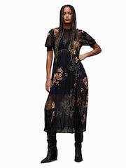AllSaints Black Laverna Stargazer Dress - Image 3 of 6