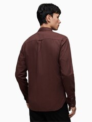 AllSaints Red Hawthorne Long Sleeved Shirt - Image 2 of 8