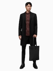 AllSaints Red Hawthorne Long Sleeved Shirt - Image 3 of 8