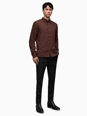 AllSaints Red Hawthorne Long Sleeved Shirt - Image 4 of 8