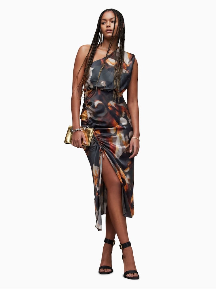 AllSaints Brown Laura Mars Dress - Image 1 of 7