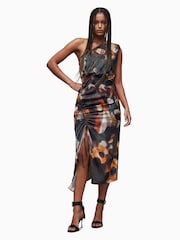 AllSaints Brown Laura Mars Dress - Image 3 of 7