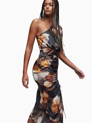 AllSaints Brown Laura Mars Dress - Image 4 of 7