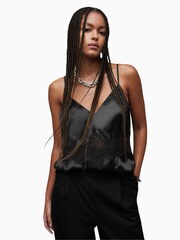AllSaints Black Ophelia Top - Image 1 of 5
