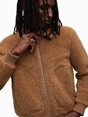 AllSaints Brown Buzz Bomber Jacket - Image 6 of 8