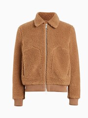 AllSaints Brown Buzz Bomber Jacket - Image 8 of 8