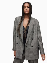AllSaints Grey Astrid Sparkle Blazer - Image 4 of 9