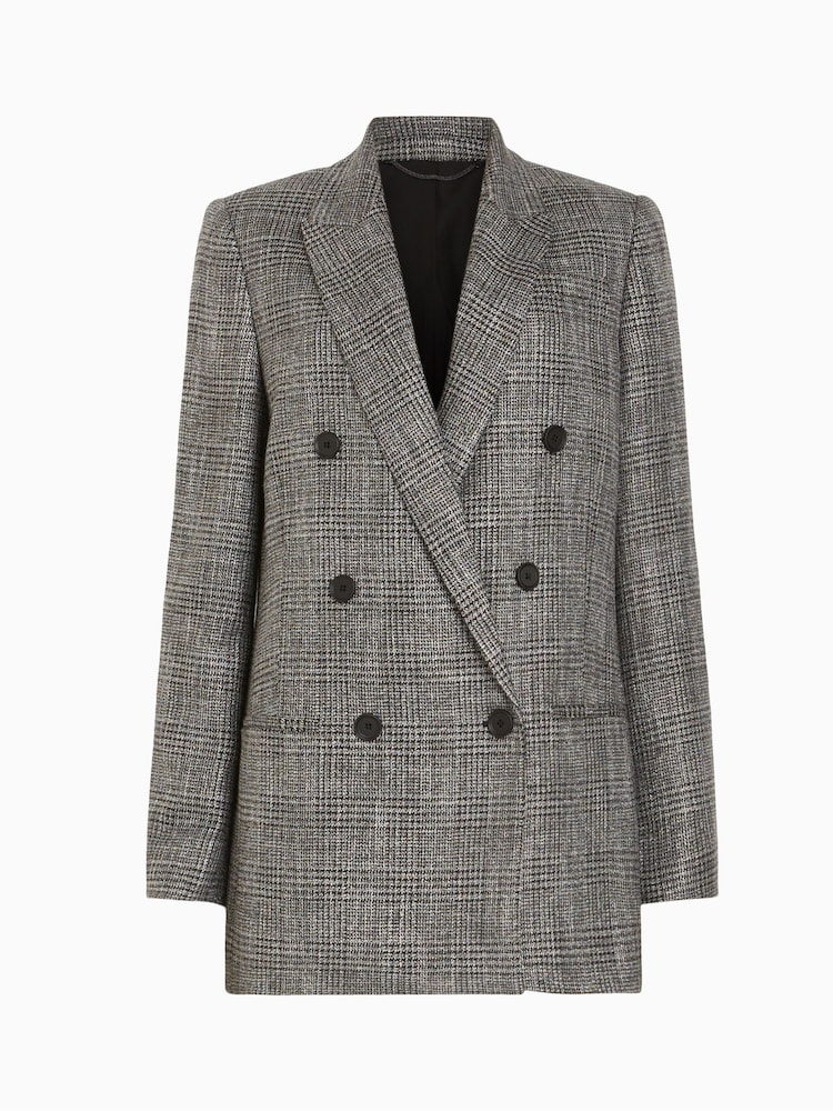 AllSaints Grey Astrid Sparkle Blazer - Image 9 of 9