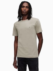 AllSaints Grey Brace Short Sleeve Crew T-Shirt - Image 1 of 5
