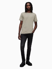 AllSaints Grey Brace Short Sleeve Crew T-Shirt - Image 3 of 5