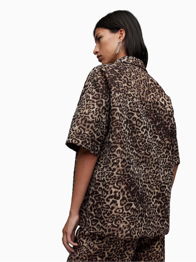 AllSaints Gold Jemi Leppo Shirt - Image 2 of 7