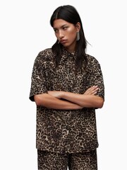 AllSaints Gold Jemi Leppo Shirt - Image 3 of 7