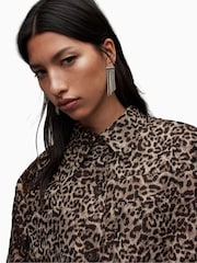 AllSaints Gold Jemi Leppo Shirt - Image 6 of 7